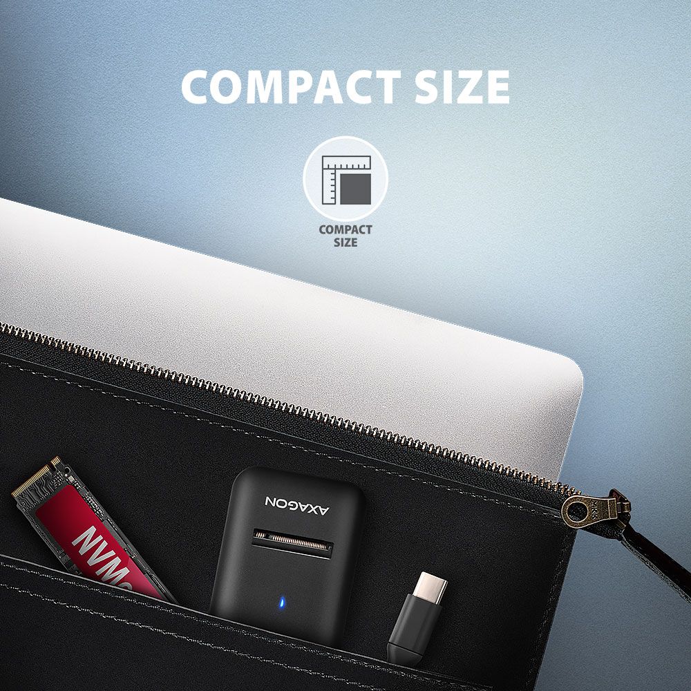 AXAGON ADM2-CM USB-C 10Gbps M.2 NVMe & SATA SSD Adapter - Image 5