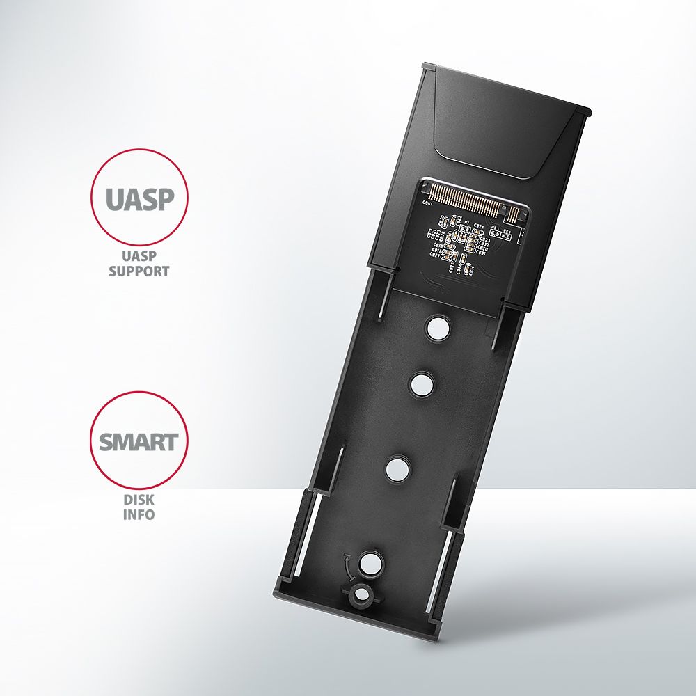 Axagon EEM2-GTS2 USB-C 3.2 Gen 2 M.2 NVMe/SATA szürke csavar nélküli külső SSD ház - Image 9
