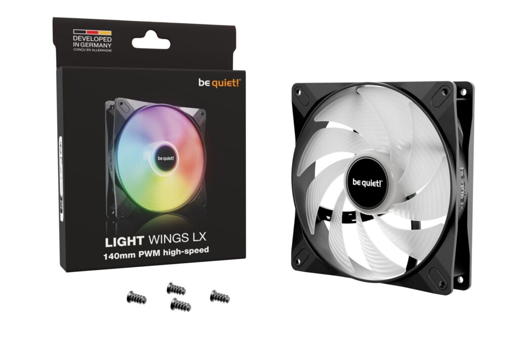 Be Quiet! Cooler 14cm - LIGHT WINGS LX 140mm PWM high-speed (RGB, 1800rpm, 30,5dB, fekete) - Image 4