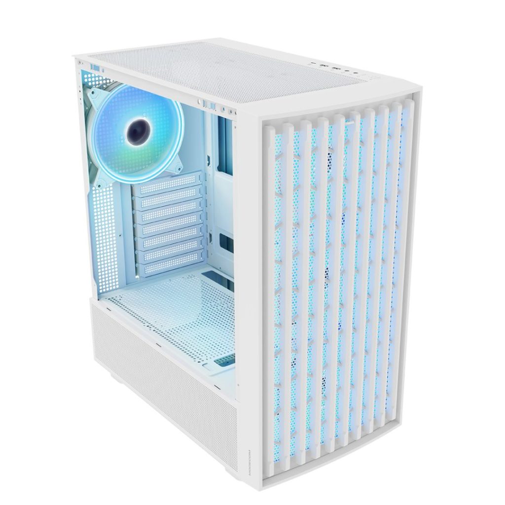 Modecom Breeze ARGB Flow Tempered Glass White - Image 1