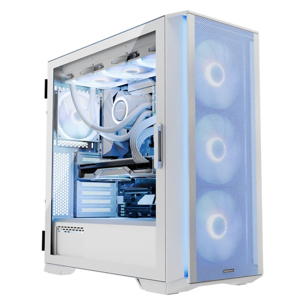 Modecom Horizon ARGB Flow Tempered Glass White - Image 1