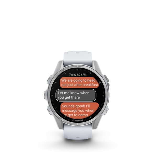 Garmin fenix 8 Silver with Whitestone Silicone Band - Image 4