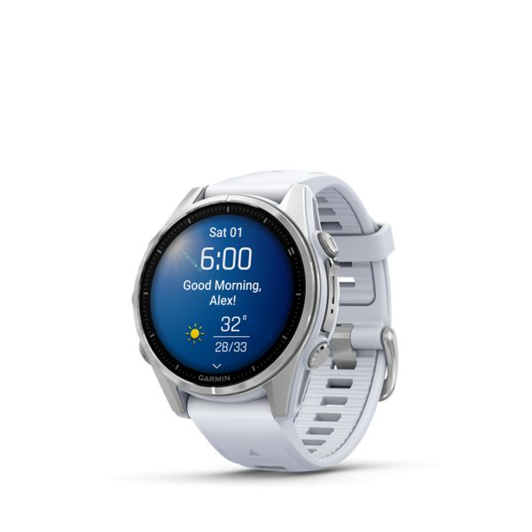 Garmin fenix 8 Silver with Whitestone Silicone Band - Image 5