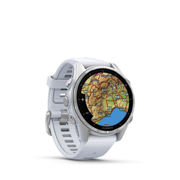 Garmin fenix 8 Silver with Whitestone Silicone Band - Image 6