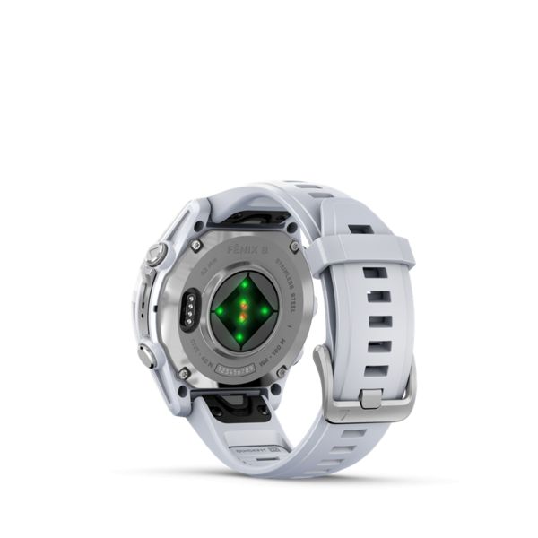 Garmin fenix 8 Silver with Whitestone Silicone Band - Image 9