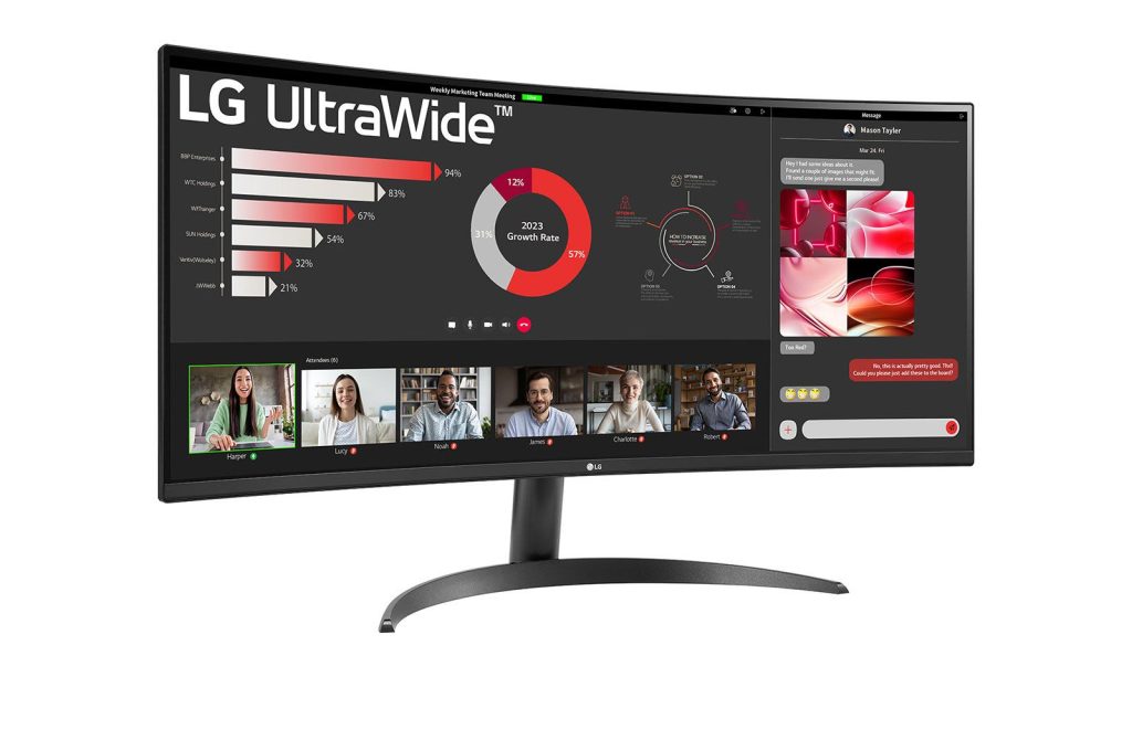 LG 34" 34WR50QK-B LED Curved - Image 3