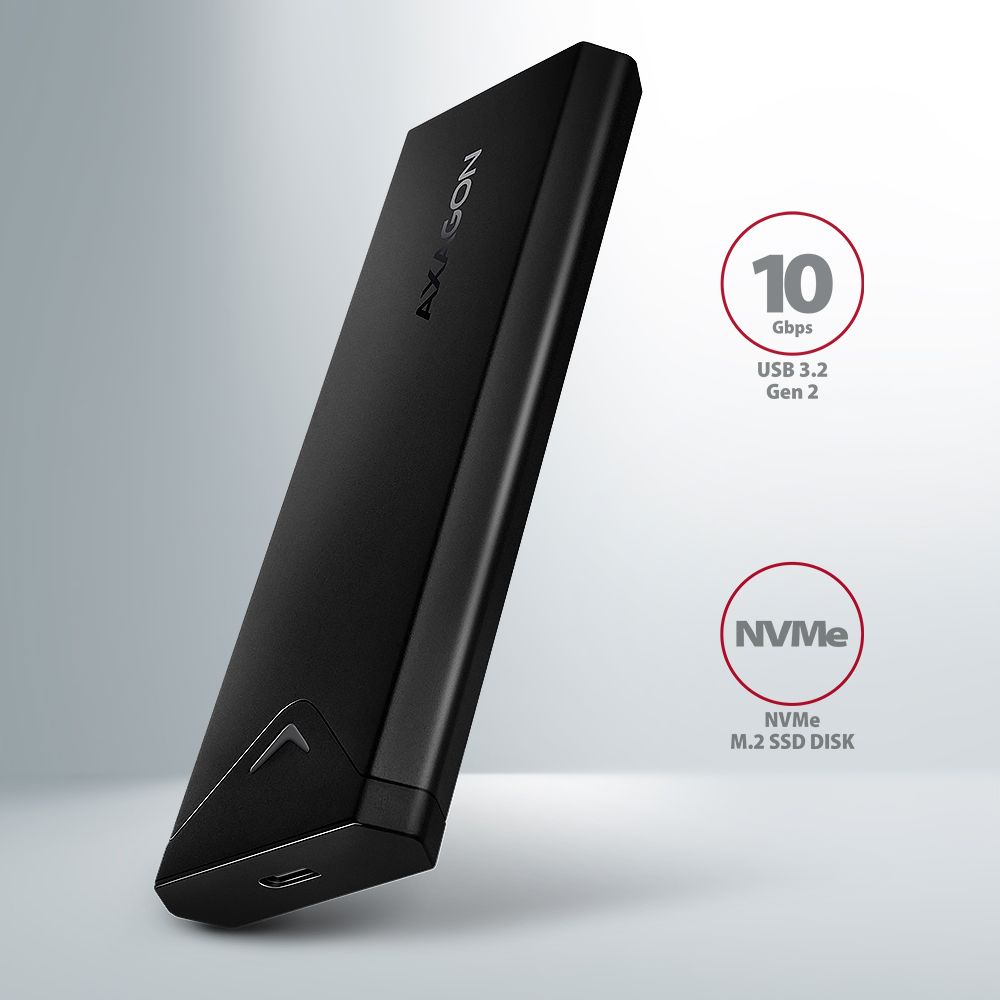 AXAGON EEM2-UB2 USB-C 3.2 Gen 2 NVMe M.2 box Black - Image 2