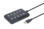 Gembird 10-port USB 2.0 Hub Black - Image 2