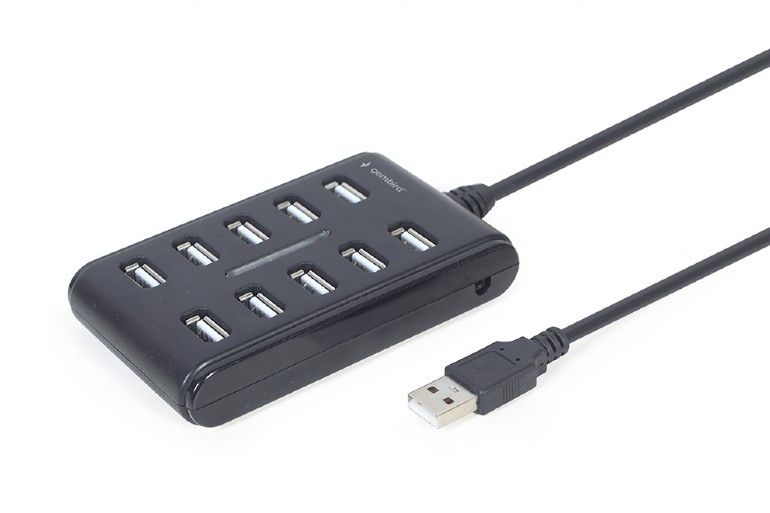Gembird 10-port USB 2.0 Hub Black - Image 2