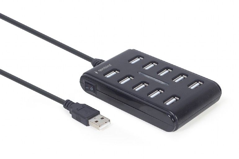 Gembird 10-port USB 2.0 Hub Black - Image 3