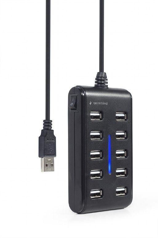 Gembird 10-port USB 2.0 Hub Black - Image 4