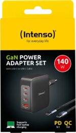 Intenso W140A3C GaN adapter + C520C cable Black - Image 2