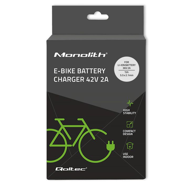 Qoltec Charger for E-bike Electric Scooter Black - Image 6