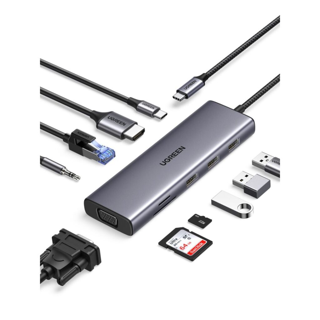 UGREEN Revodok 10-in-1 USB-C Hub Grey - Image 2