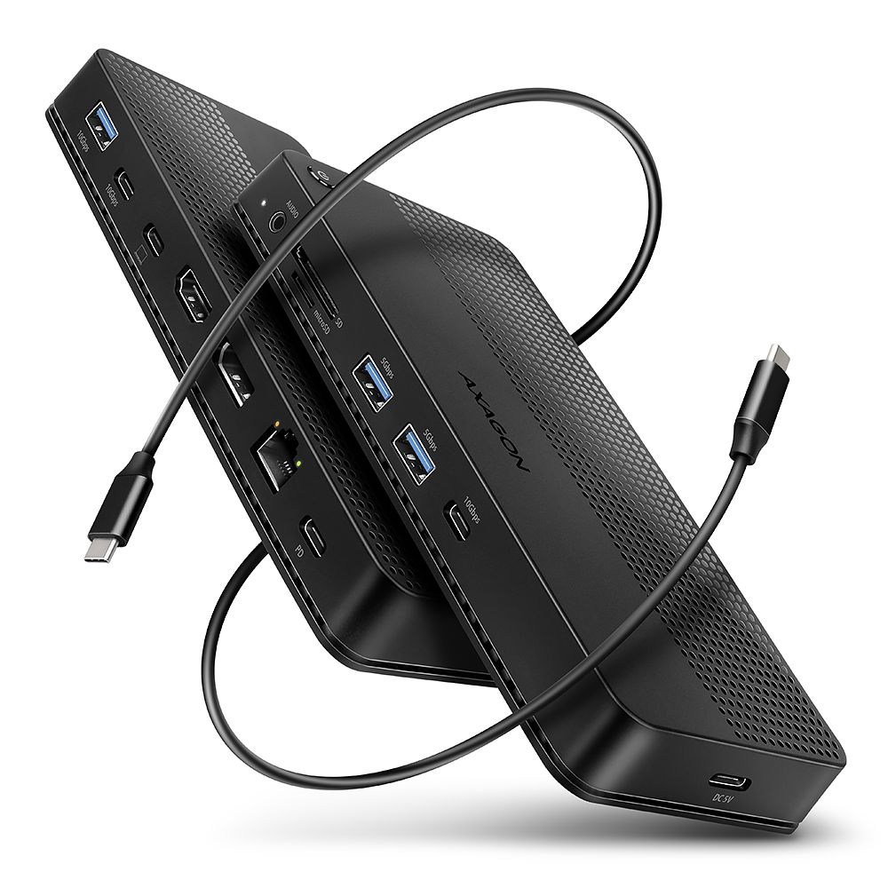 AXAGON HMC-U4 USB4 40Gbps Dual 4K Display 12in1 Dock - Image 1