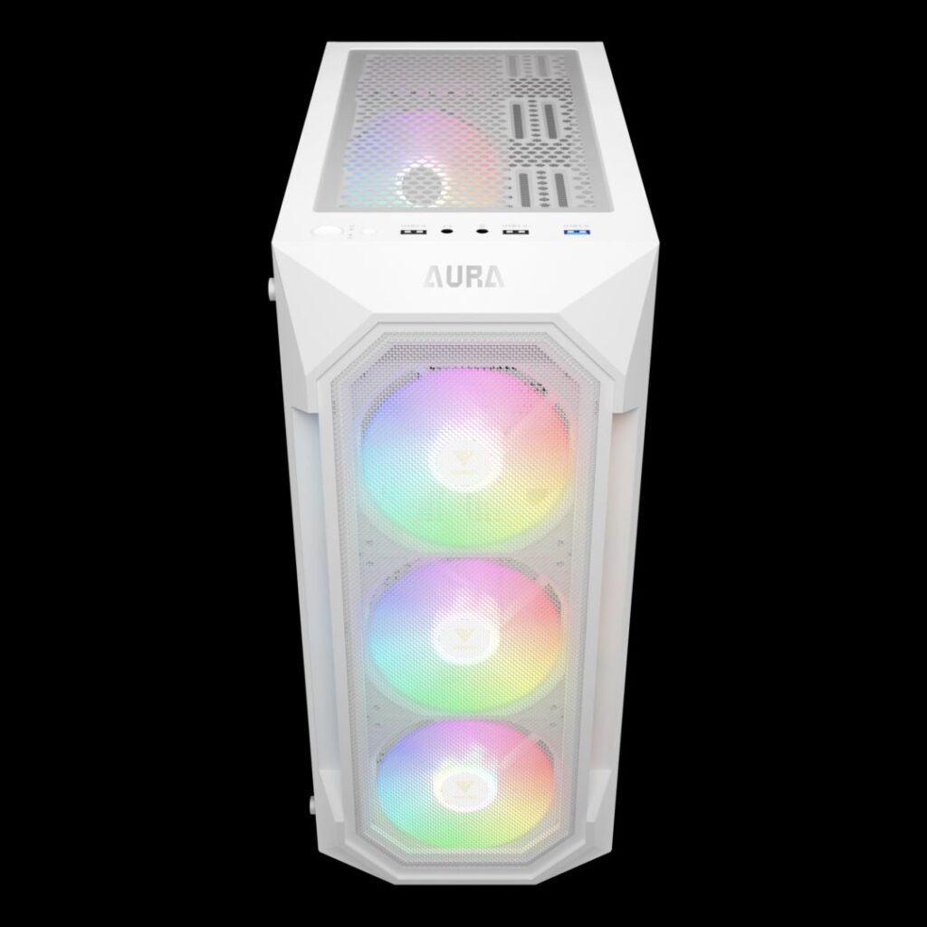 Gamdias Aura GC1 Elite WH ARGB Tempered Glass White - Image 3