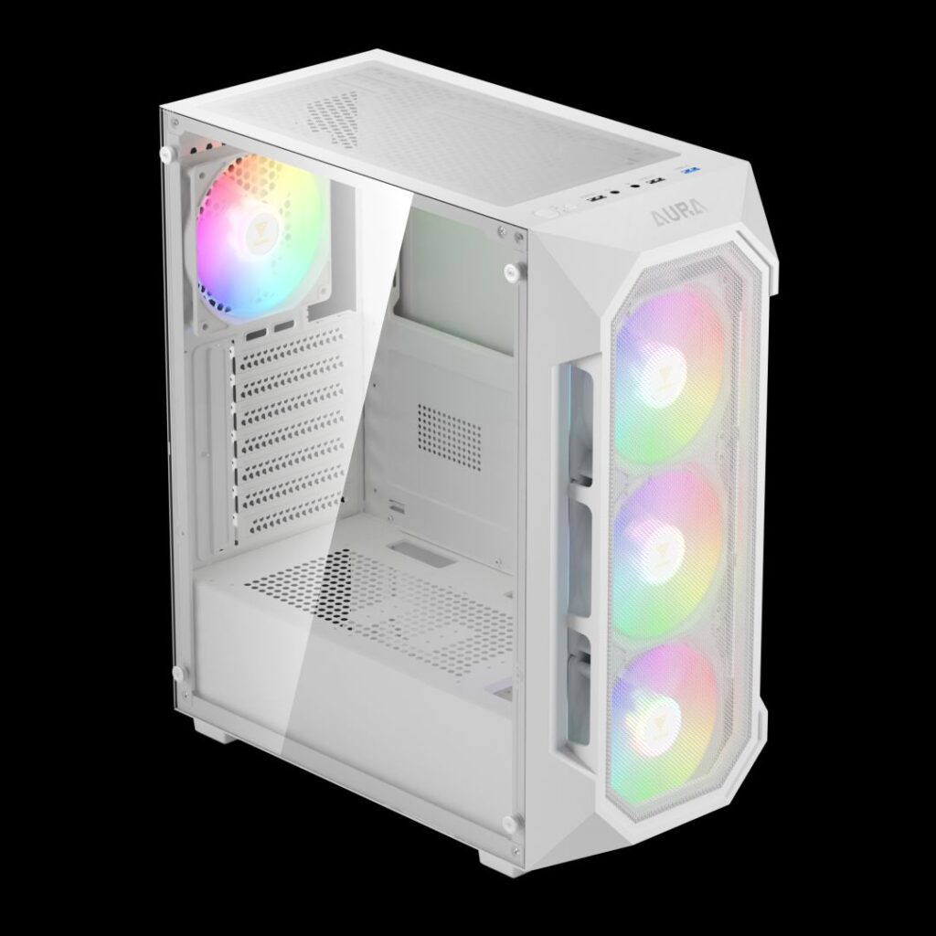 Gamdias Aura GC1 Elite WH ARGB Tempered Glass White - Image 4