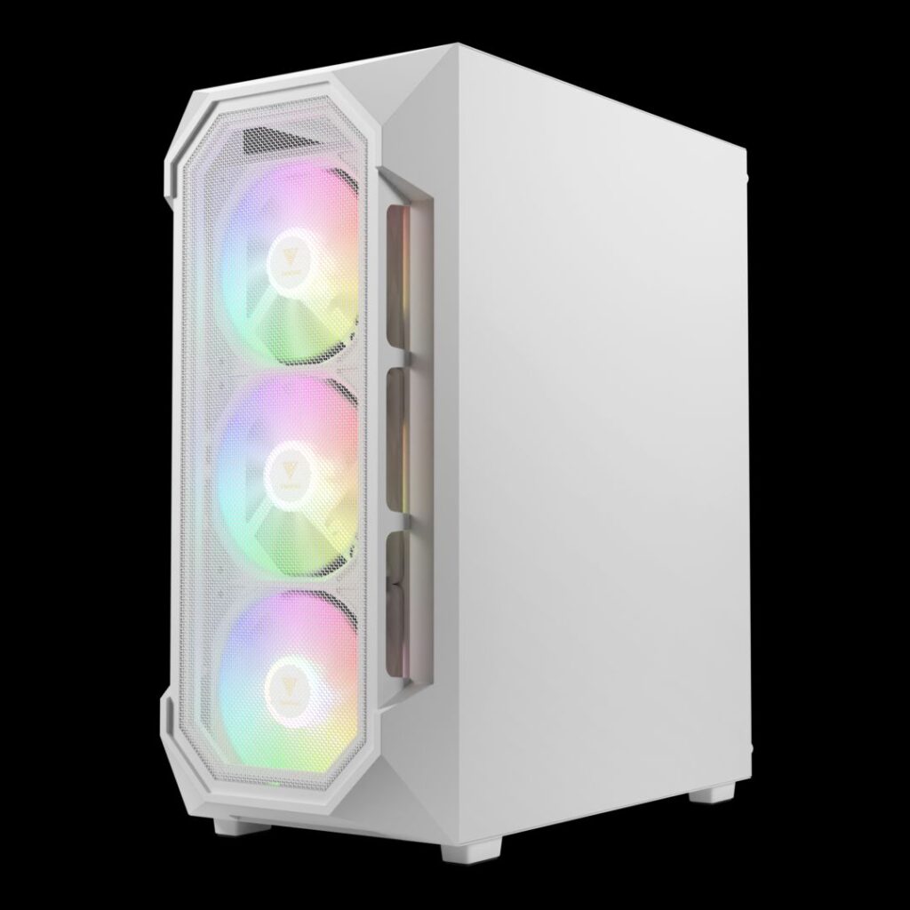 Gamdias Aura GC1 Elite WH ARGB Tempered Glass White - Image 6