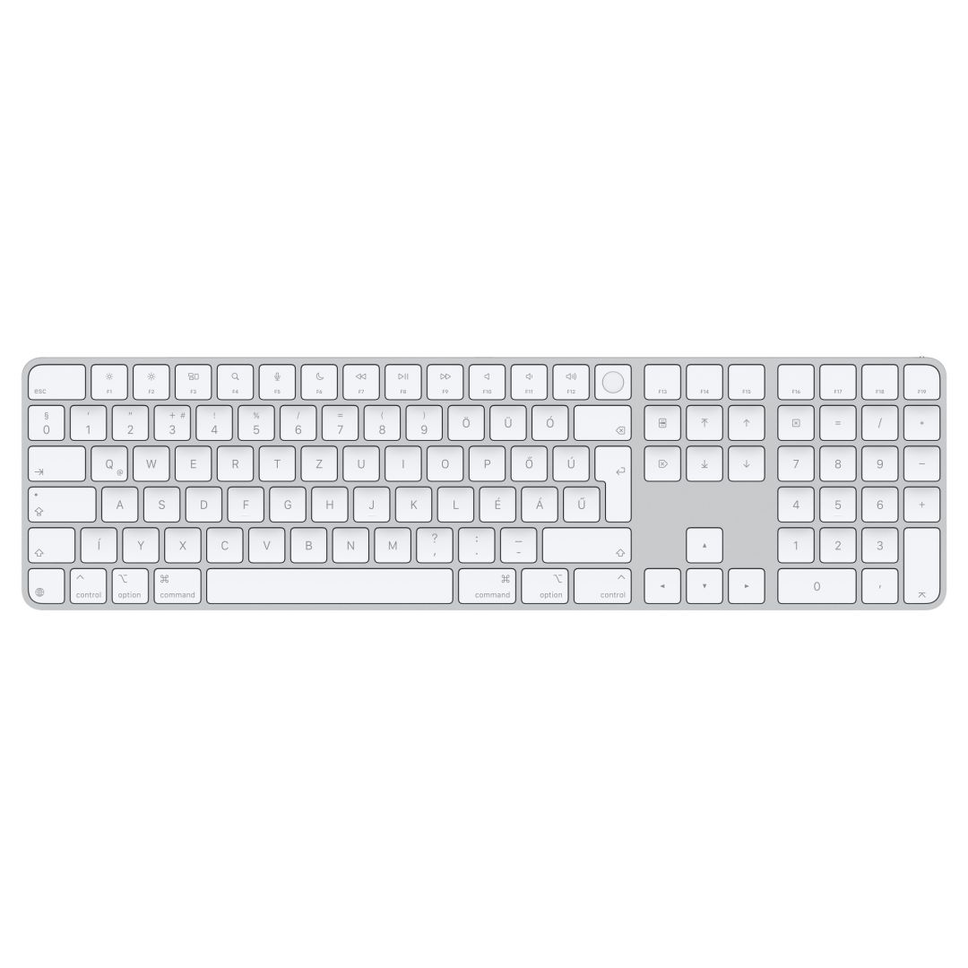Apple Magic Keyboard (2024) w Touch ID and Numeric Keypad - Hungarian - White Keys - Image 1