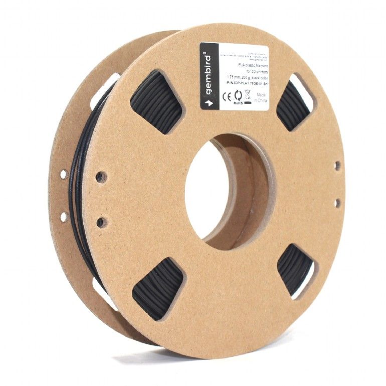 Gembird 3DP-PLA1.75GE-01-BK Filament PLA Black 1,75mm 200g GEMMA printer spool - Image 2