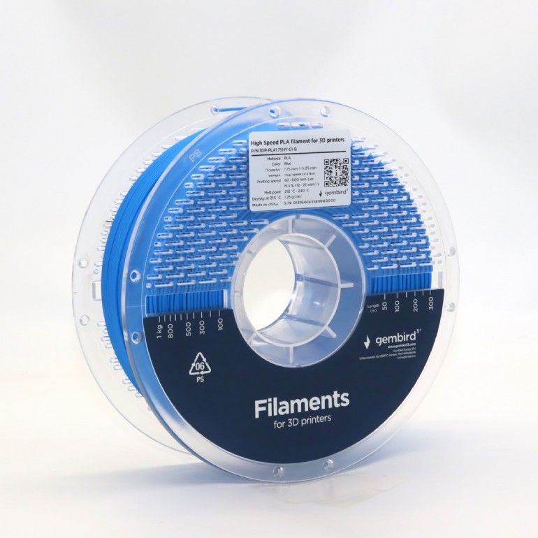 Gembird 3DP-PLA1.75HY-01-B High Speed PLA filament Blue 1,75mm 1kg - Image 2