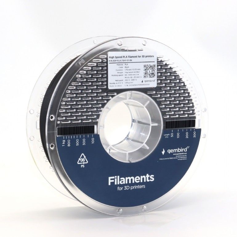 Gembird 3DP-PLA1.75HY-01-BK High Speed PLA filament Black 1,75mm 1kg - Image 2