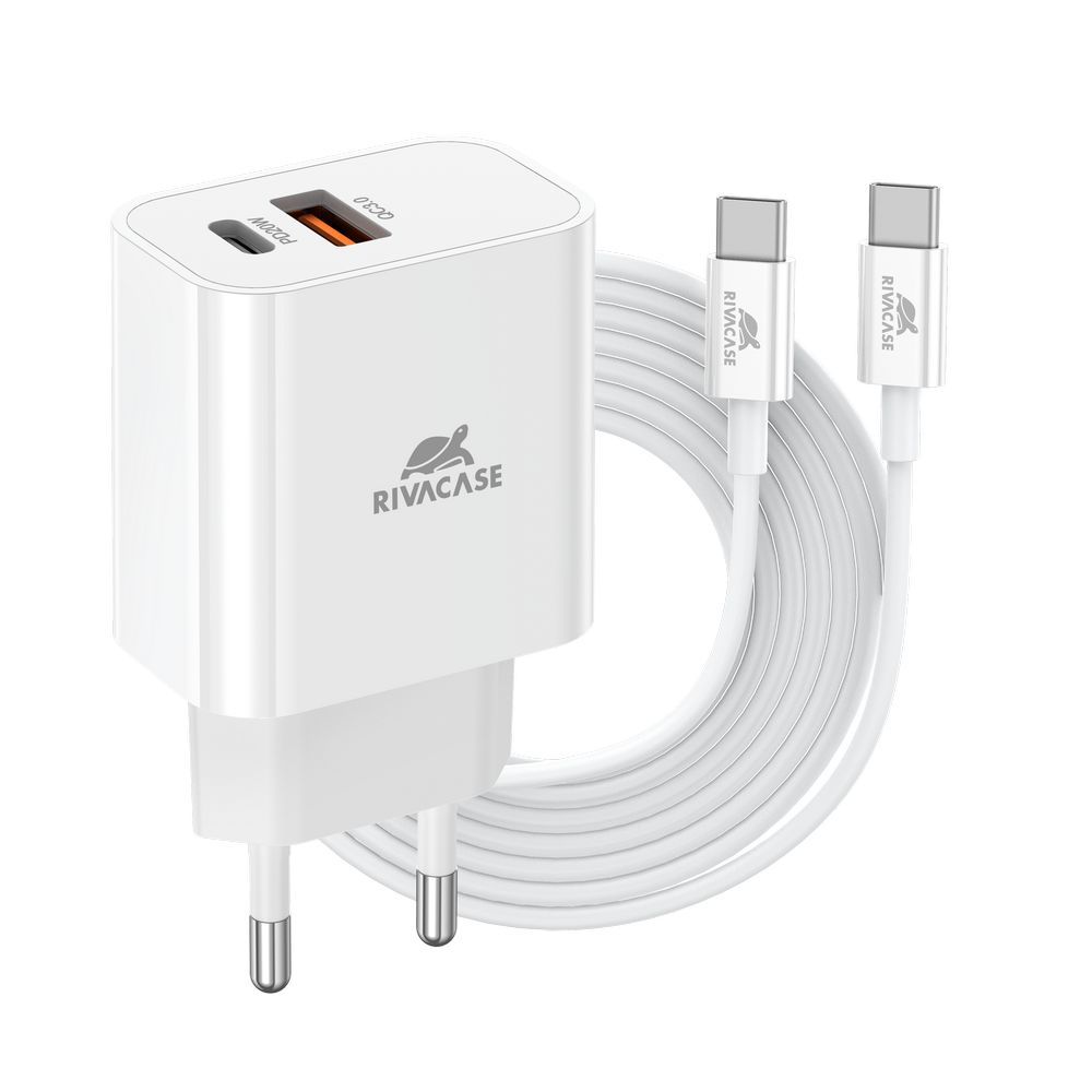 rivacase-rivapower-ps4102-wd4-eu-wall-charger-pd20w-qc3.0-usb-a-usb-c-with-usb-c-usb-c-cable-white_1.jpg RivaCase RivaPower PS4102 WD4 EU Wall Charger PD20W + QC3.0, USB-A + USB-C, with USB-C/USB-C Cable White - Image 1