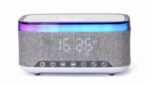 Gembird DAC-SPKBT-QC15-GR Digital alarm clock with speaker wireless charging function White/Light Grey - Image 3