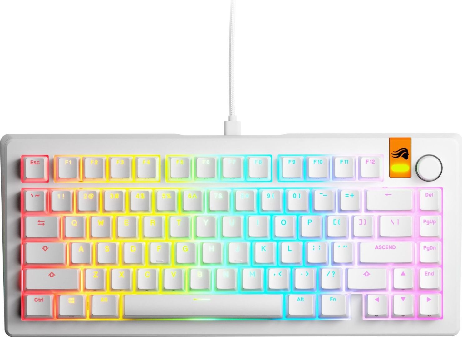 Glorious GMMK 3 HE 75% Prebuilt RGB Mechanical Gaming Keyboard White UK - Image 1