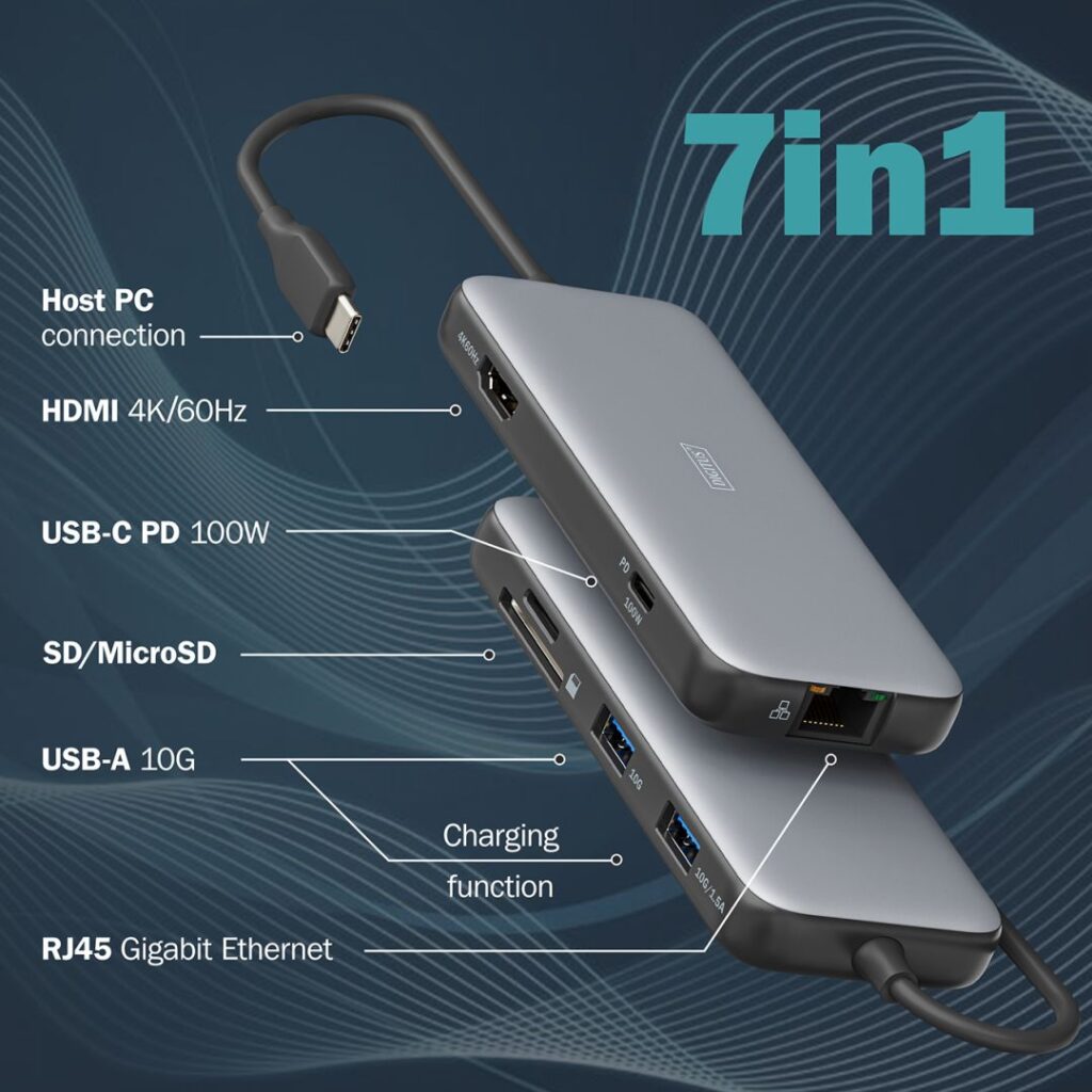 Digitus 7in1 USB-C Docking Station Black - Image 6