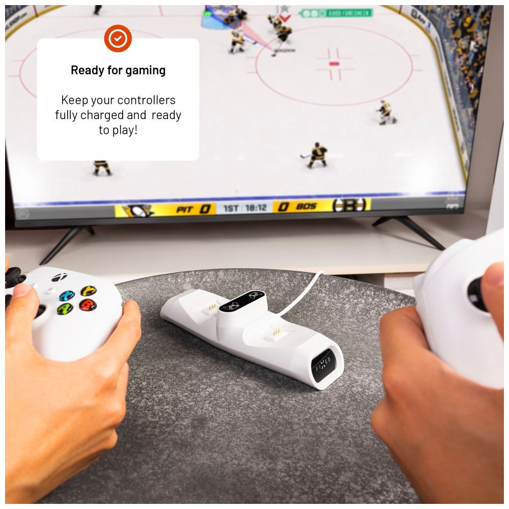FIXED Kettős töltőállomás Xbox Series S, X kontrollerhez és One vezeték nélküli vezérlőkhöz, fehér - Image 8