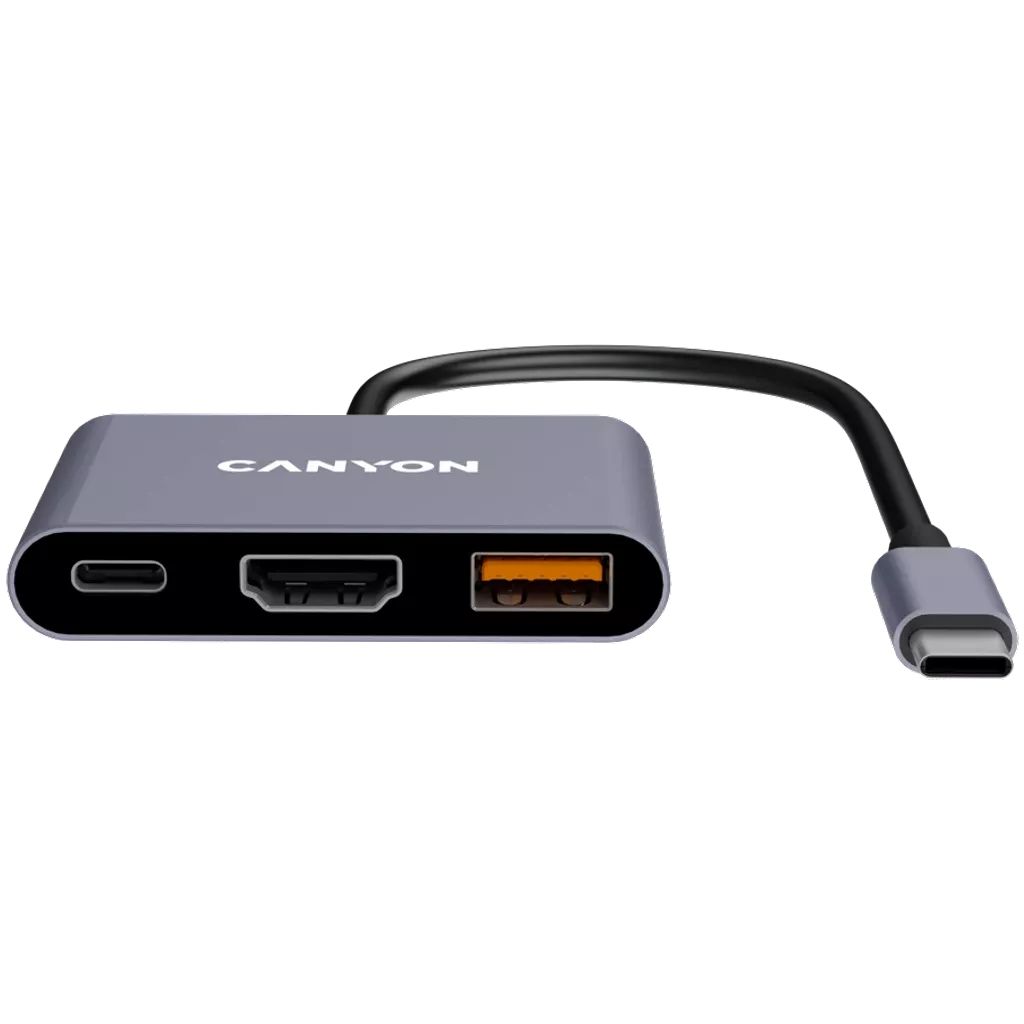 canyon-cns-tds4-3-ports-usb-c-hub-ds-4_1.jpg Canyon CNS-TDS4 3 Ports USB-C HUB Grey - Image 1