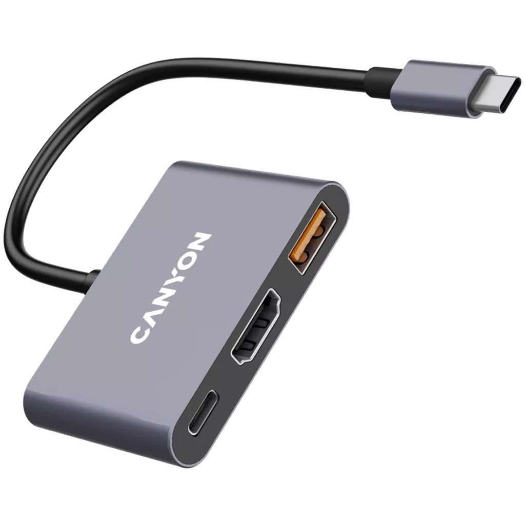 Canyon CNS-TDS4 3 Ports USB-C HUB Grey - Image 3