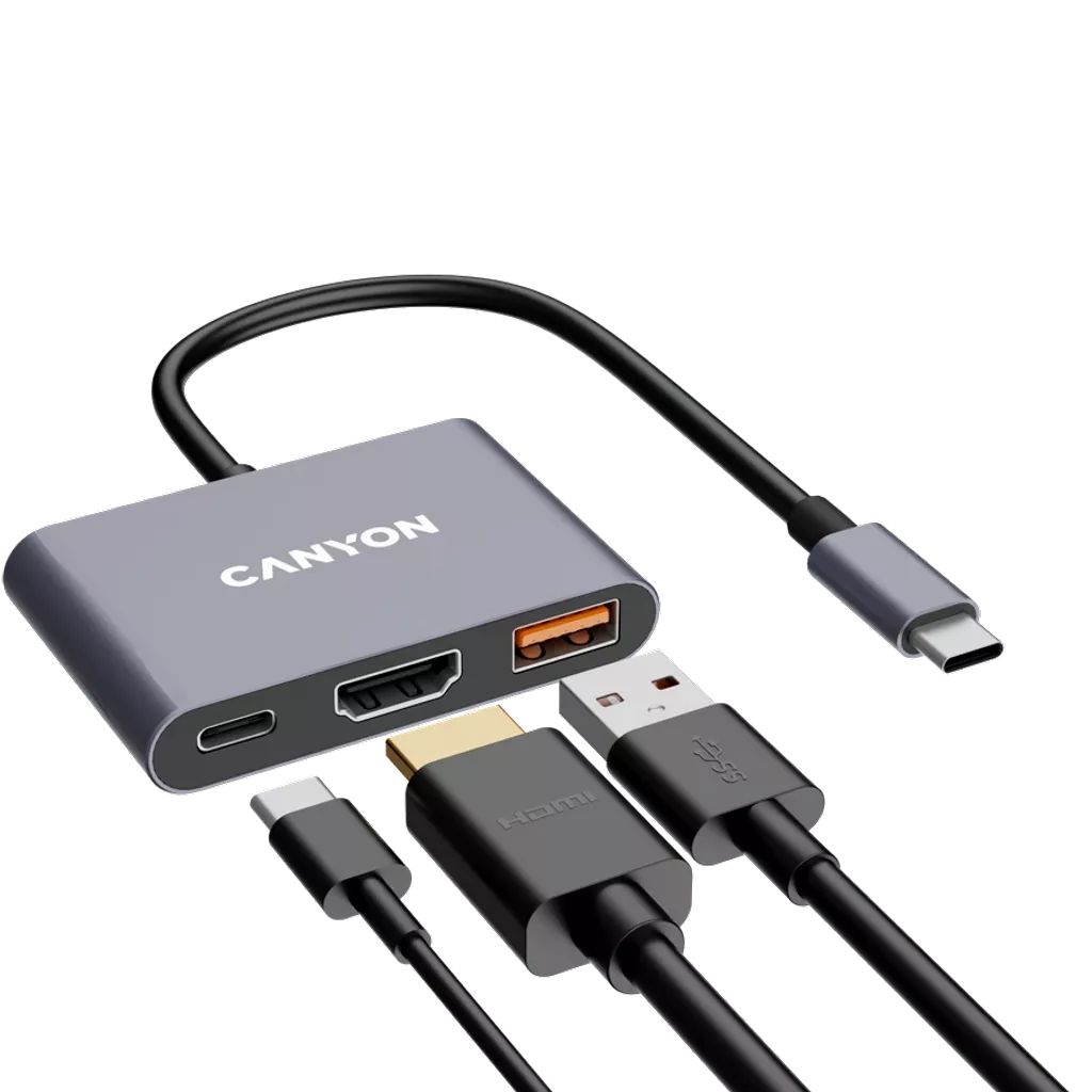 Canyon CNS-TDS4 3 Ports USB-C HUB Grey - Image 5