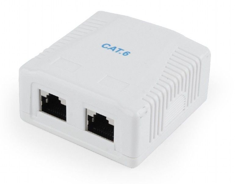 Gembird NCAC-2F6-01 CAT6 FTP 2-port surface mount box - Image 1