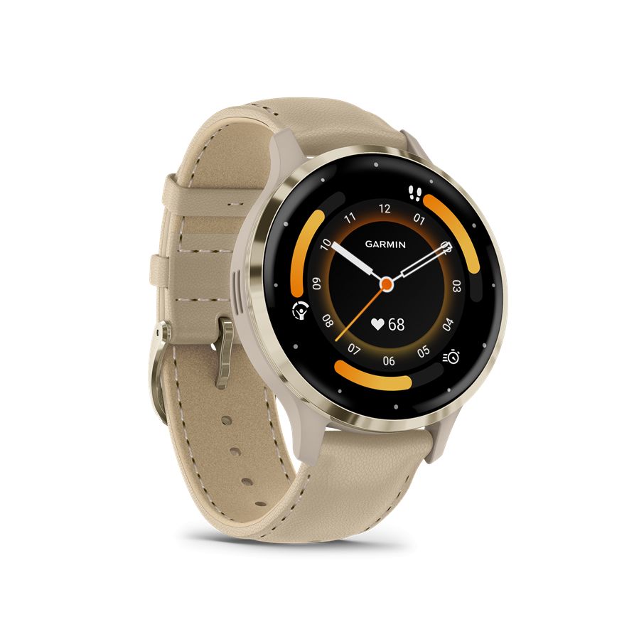 Garmin Venu 3S francia szürke-krémarany, bőr és szilikon szíjjal okosóra - Image 2
