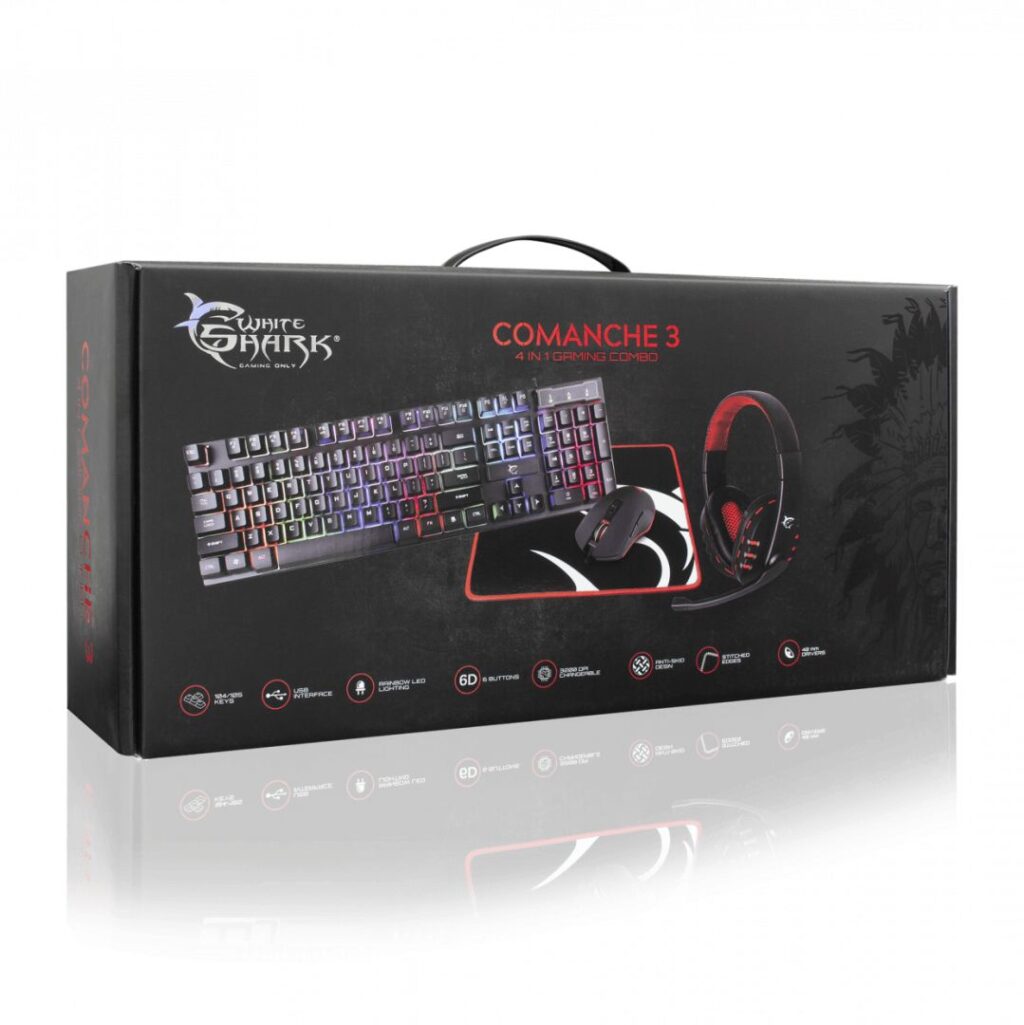 White Shark Comanche 3 Gaming Keyboard Combo Black HU - Image 2
