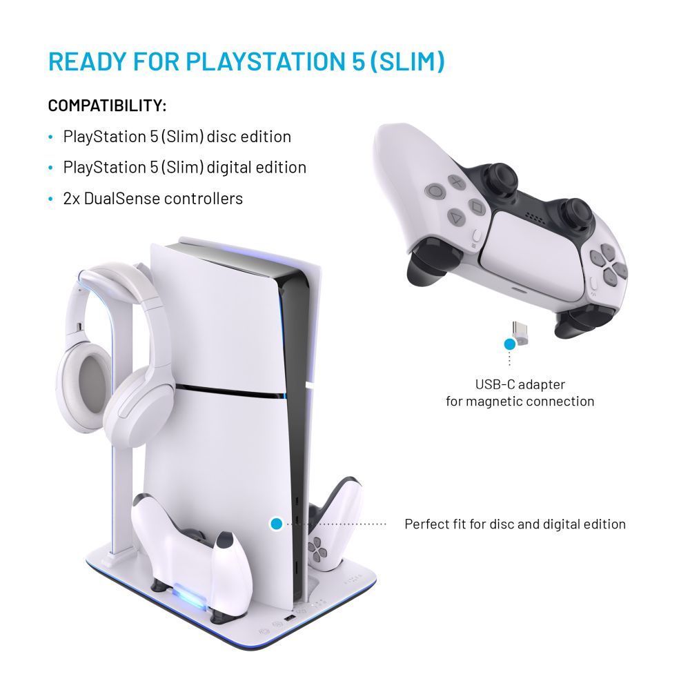 FIXED Multifunkciós állvány PS5-höz, fekete és fehér - Image 3