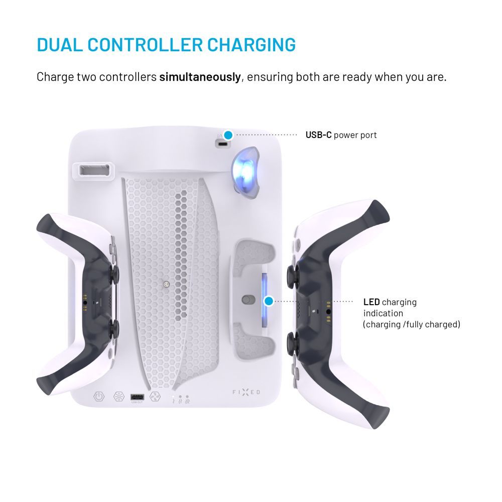 FIXED Multifunkciós állvány PS5-höz, fekete és fehér - Image 4