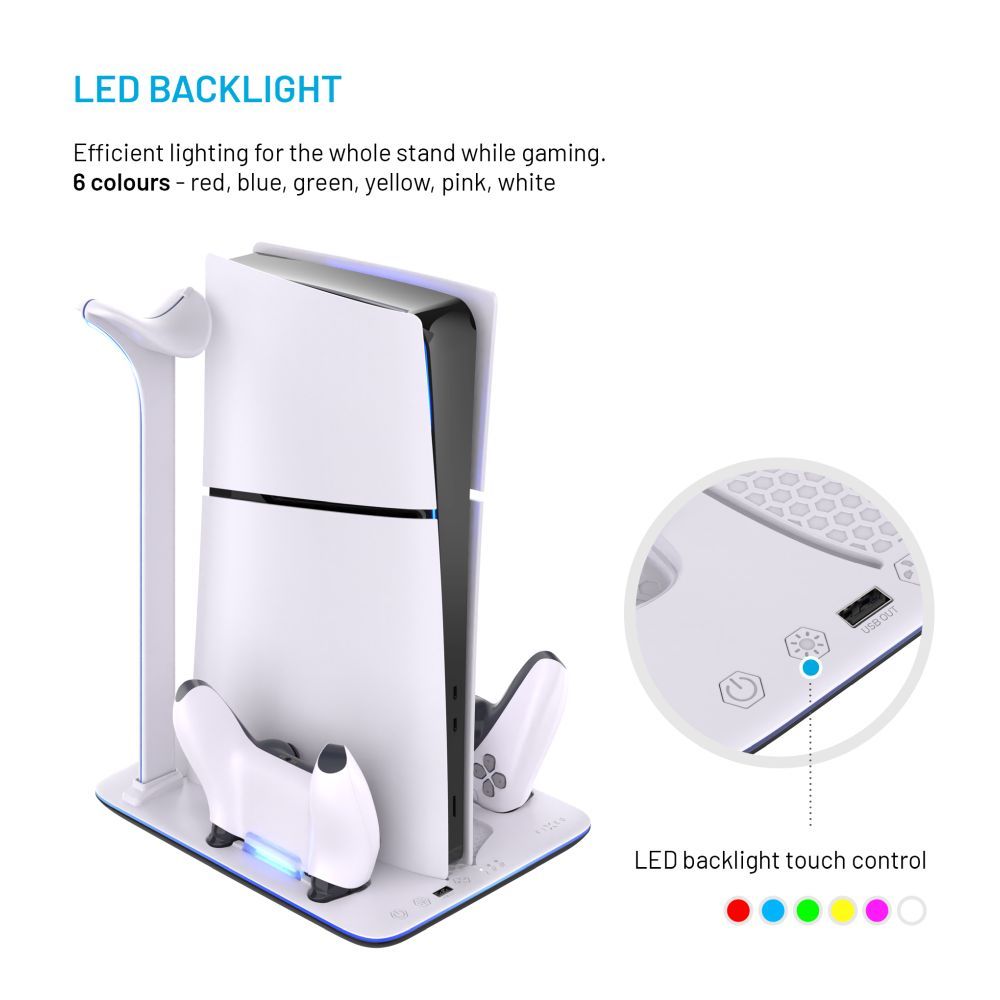 FIXED Multifunkciós állvány PS5-höz, fekete és fehér - Image 6