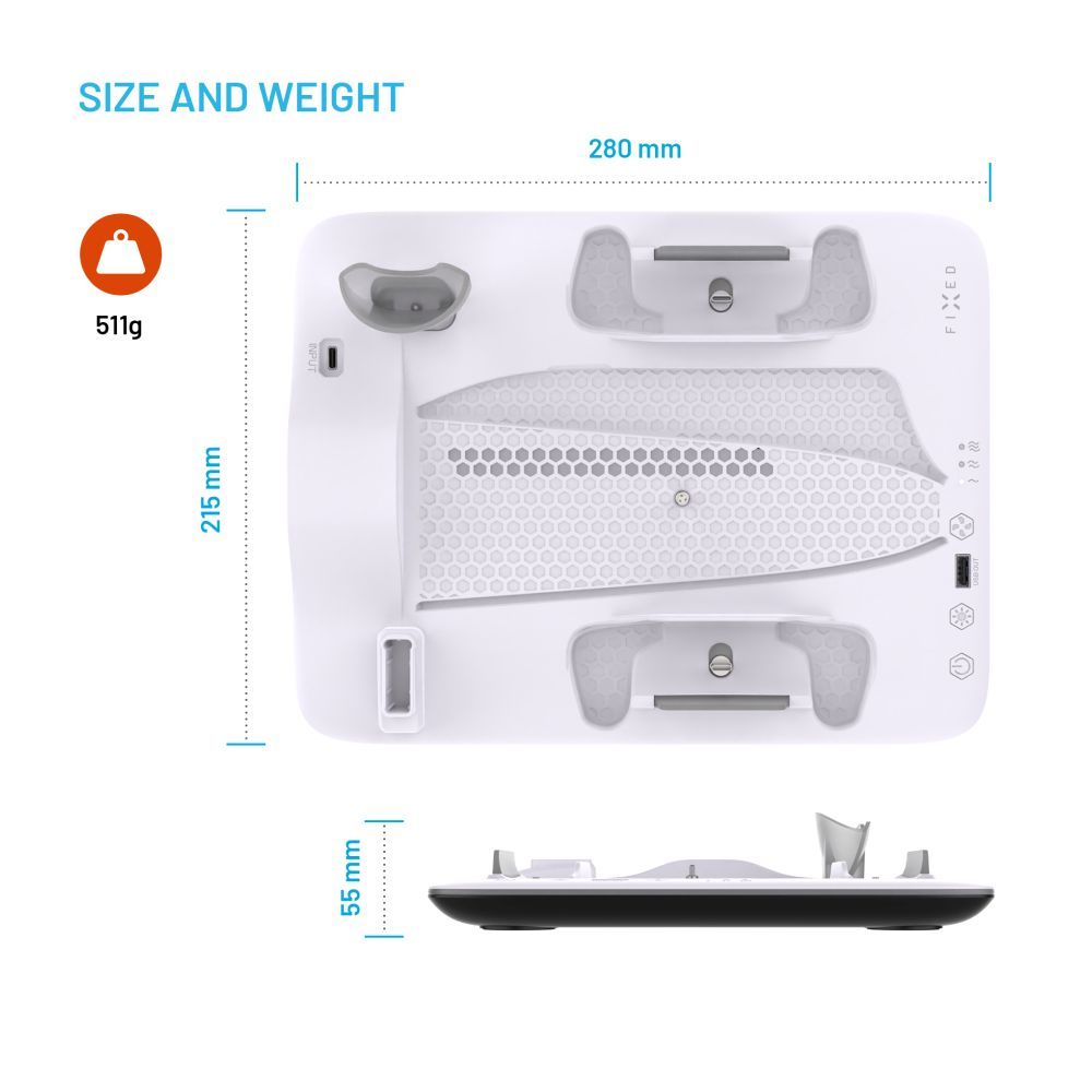 FIXED Multifunkciós állvány PS5-höz, fekete és fehér - Image 8