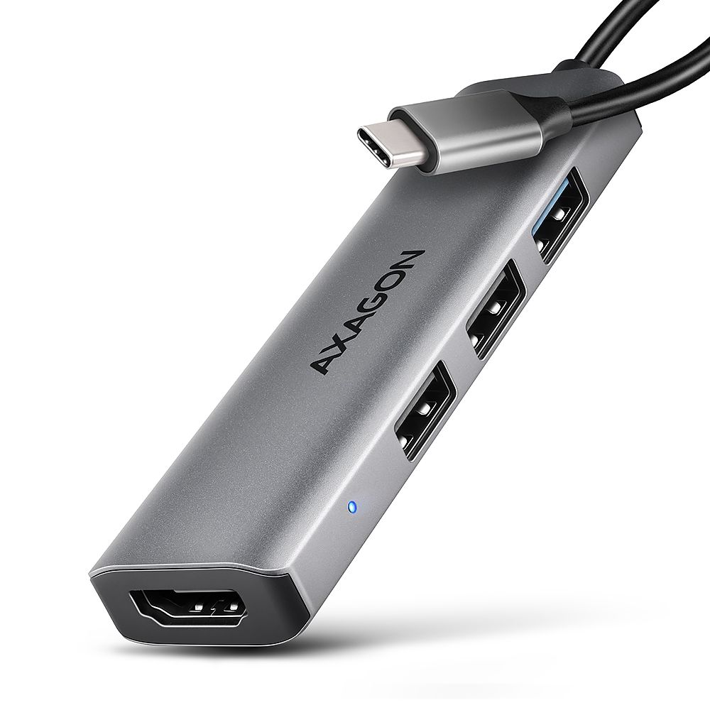 AXAGON HMC-H3A USB-C 5Gbps Starter 4in1 hub Silver - Image 1