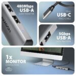 AXAGON HMC-H3A USB-C 5Gbps Starter 4in1 hub Silver - Image 3