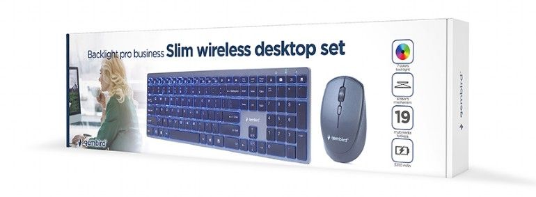 Gembird Backlight Pro Business Slim wireless desktop set Black US - Image 6