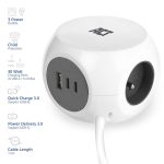 ACT Power Strip Cube E Socket Hálózati Elosztó 3DIN 1,5m White - Image 2