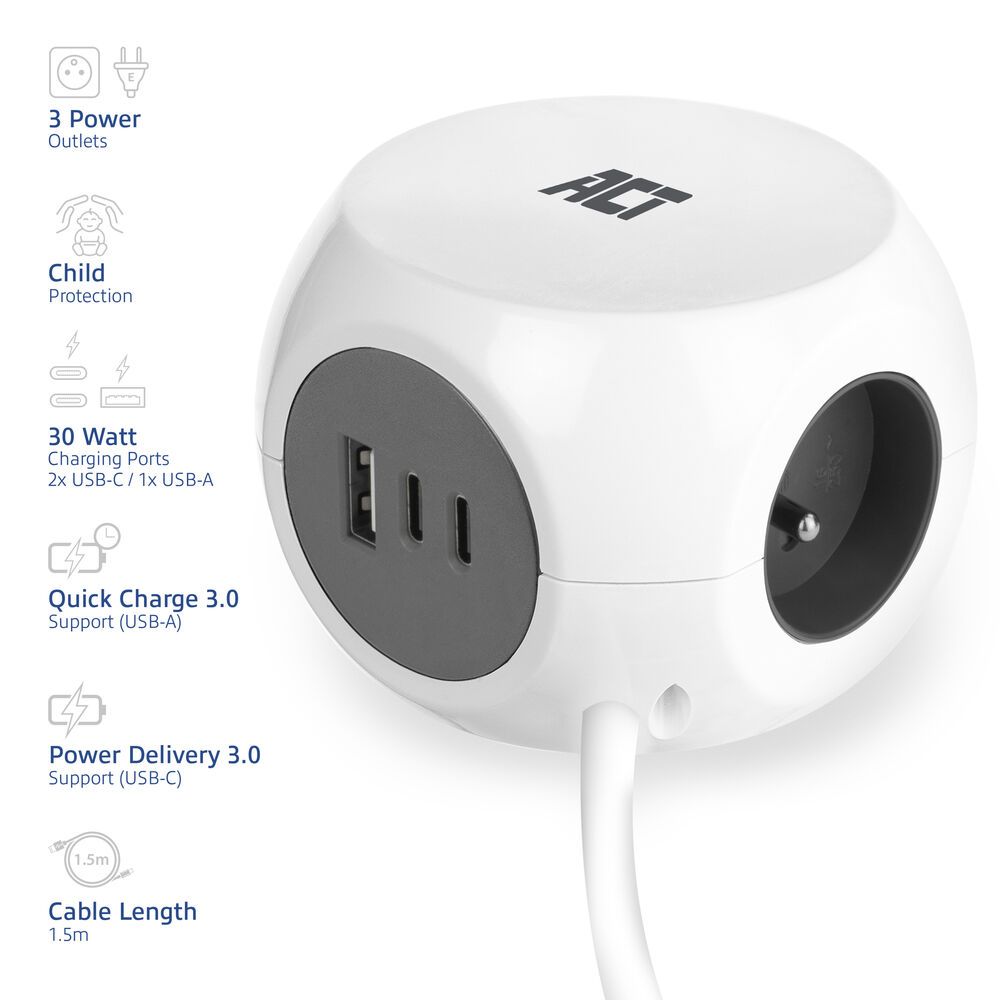 act-power-strip-cube-e-socket-halozati-eloszto-kapcsoloval-3din-1-5m-white_2.jpg ACT Power Strip Cube E Socket Hálózati Elosztó 3DIN 1,5m White - Image 2