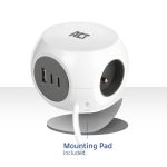 ACT Power Strip Cube E Socket Hálózati Elosztó 3DIN 1,5m White - Image 4