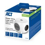 ACT Power Strip Cube E Socket Hálózati Elosztó 3DIN 1,5m White - Image 7