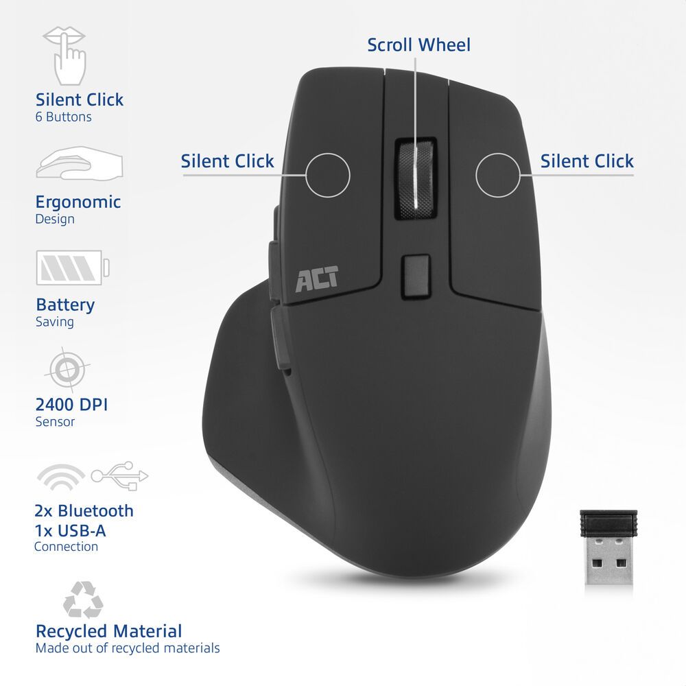 ACT AC5146 Wireless Bluetooth Mouse Black - Image 2