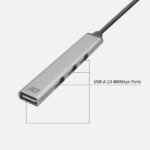 ACT 4-portos USB2.0 HUB Grey - Image 3